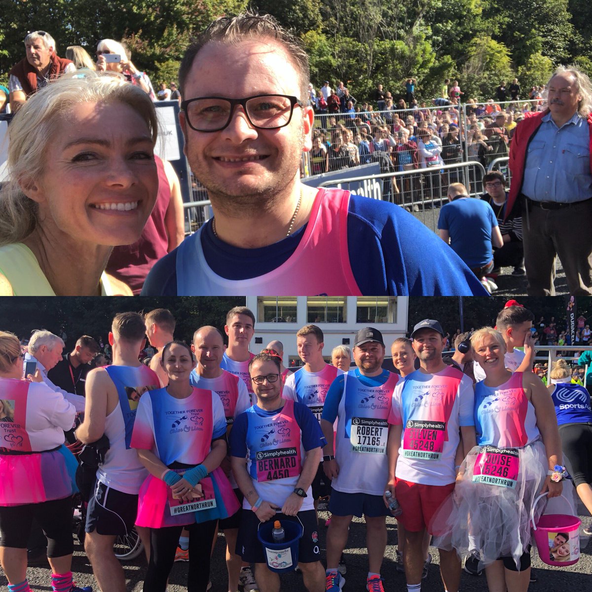 Nell_McAndrew's tweet photo. Really hope all went well for the #togetherforevertrust team @Great_Run #GNR2018 Well done Lisa Rutherford and Caroline Curry taking part in memory of their son and daughter, Chloe Rutherford and Liam Curry, who were killed in the Manchester Arena bomb attack. π’ https://t.co/XmeHVfE3rq