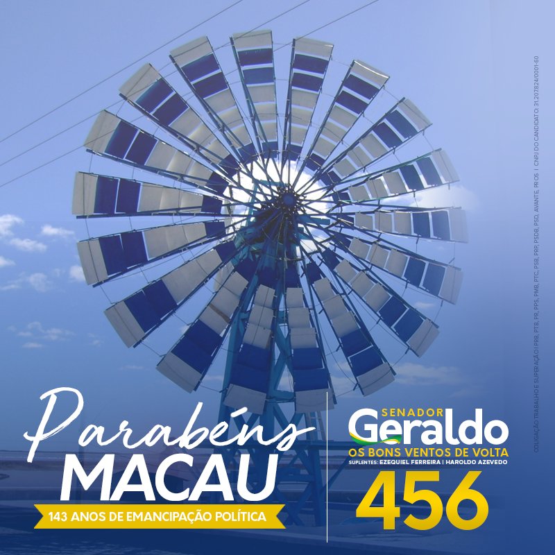 geraldojdemelo's tweet photo. Parabéns a esta terra abençoada pelas belezas e riquezas naturais abundantes. Tem sal, pesca, petróleo e muito mais. Tem um povo valente e feliz. Viva Macau #Macau #Geraldo456 #TôComGeraldo456 #VentoForte456 #Tamborete456 #riograndedonorte #psdbrn https://t.co/MQuGGNECqb