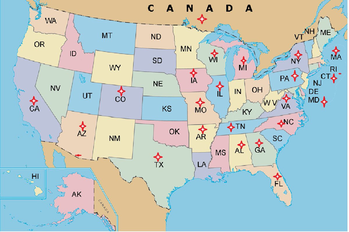 With fall ball officially here, let's add to the map.  Currently, we have shipped out to 22 states and Canada.  Sales leaders are Illinois, California, and Florida.  We are all word of mouth, so tell your friends and family.  #FallBall