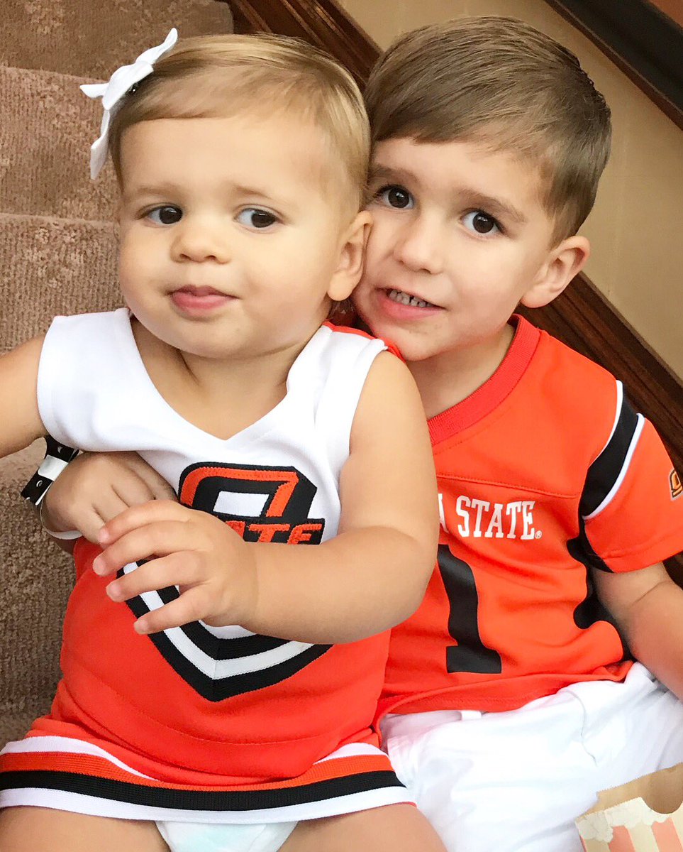 wieseman44's tweet photo. My beautiful grandkids Graham and Maggie truly love their “Uncle” @carl_wiese , Aunt @Kate_Weezy and their @CowboyFB! Innocence and energy of little ones brightens my day. Thank you Carl for invite for my family! #OrangeIsOurFavoriteColor #CowboyFansFromBirth #FamilyFirst https://t.co/iELoB5gOL7