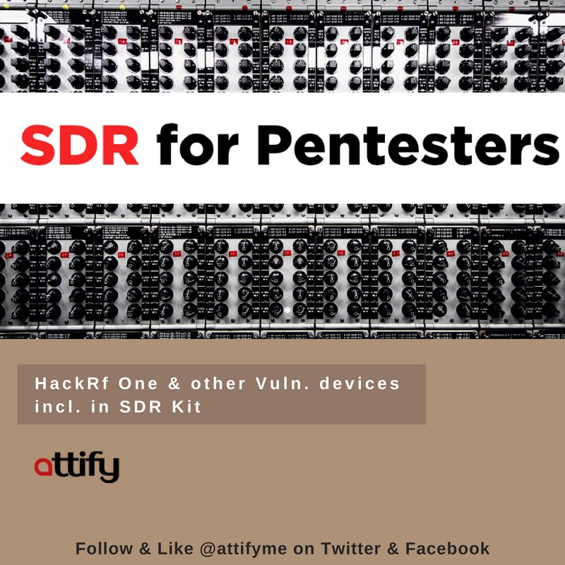 attifyme's tweet photo. Get started with analyzing #radio #signals, radio #reversing, replay based #attacks and more with #SDR for #Pentesters Training by @bastibl 
Click 👉 https://t.co/5Zt34eULE5 for more info 
#infosec #radiohack #radiosniffing #radiocommunication #ihackiot #Attify https://t.co/QCuTzW3EM7