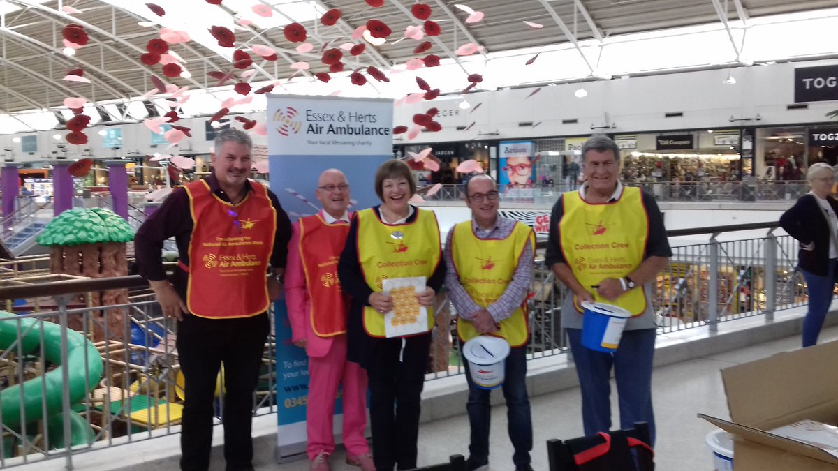 Collecting for the Air Ambulance Charity at the Galleria this morning with Councillors Tony, Steven, Roger and Peter.