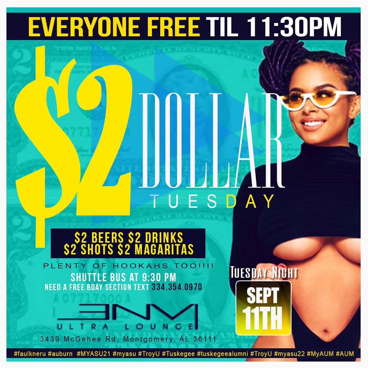 monopolyboard12's tweet photo. #$2Tuesday
EVERYBODY FREE TIL 1130 PM
TOOOOOO FCKN LIT
at ENVI
#Miles22 #Miles20 #Miles21
#AAMU21 #AAMU20 #AAMU21
#TU22 #TU20 #TU21
#MyASU22 #MyASU20 #MyASU21
#Troy22 #Troy20 #Troy21
#Samford22 #Samford20 #Samford21 #Stillman21 #Stillman20 #Stillman22
#UWA22 #UWA20 #UWA21 https://t.co/Fy7PTm2eji