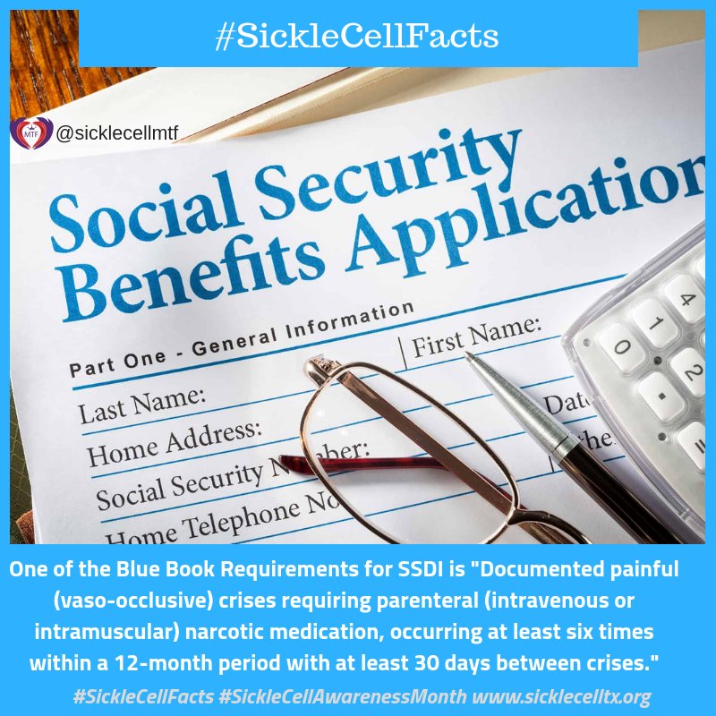 Most individuals with sickle cell disease applying for SSDI are initially denied benefits, knowing the Blue Book requirements and getting assistance will help with approval of benefits. If you need help #WeAreHere. #SickleCellSupport #SickleCellFacts #SickleCellAwareness
