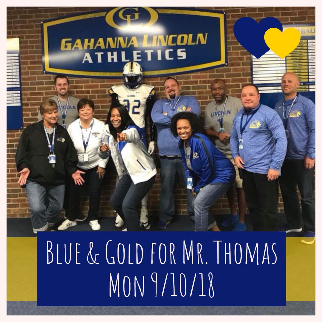 Staff, students &amp; community -- we invite you to wear your best blue &amp; gold tomorrow (Mon 9/10/18) in honor &amp; remembrance of Mr. Gary Thomas. Please spread the word as we come together as a GLHS Family. #alwaysalion 🦁💙💛