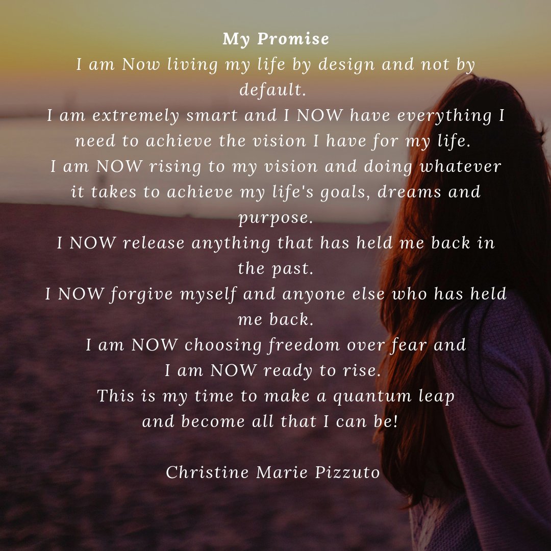 This is my promise to myself !!! I choose to live my life by Design and not by Default.