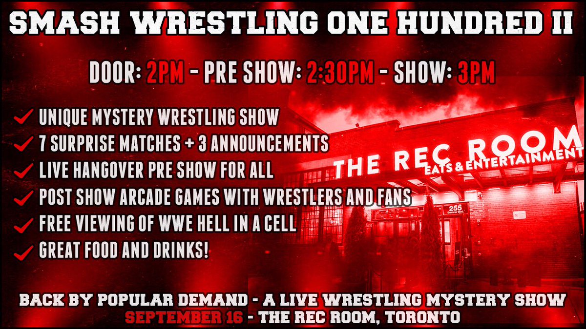 smashwrestling's tweet photo. Just because nothing is advertised, that doesn’t mean you have no incentive to join us next week!
Doors at 2pm so don’t be late!!

https://t.co/WcHGG0O524 https://t.co/LvRdqlrMXX