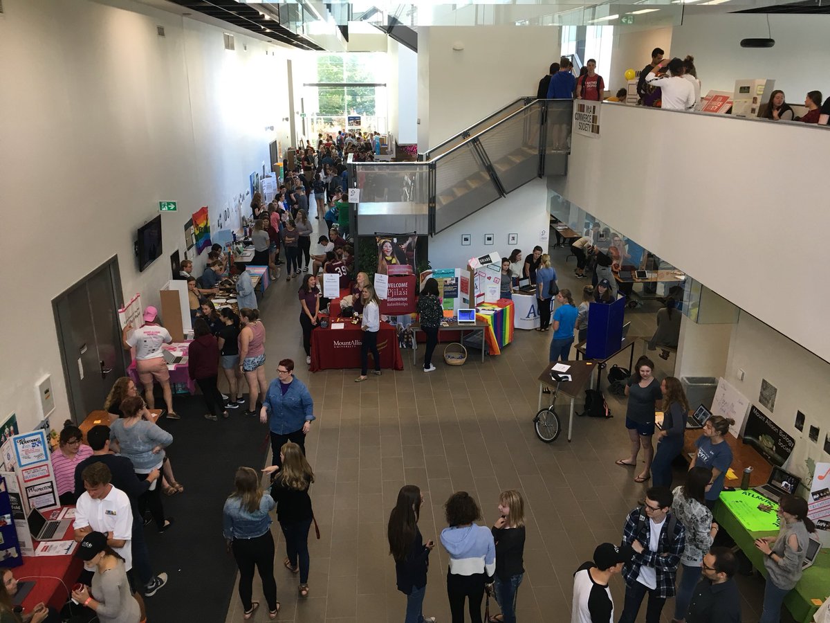 Busy afternoon at the PCCA: 110+ clubs, societies &amp; student groups represented at this year’s sign-up fair. Awesome cross-section of everything (&amp; everyone) that helps to makes this place so interesting &amp; varied. Thanks to the <a href="/MASUOfficial/">MASU</a> for organizing!