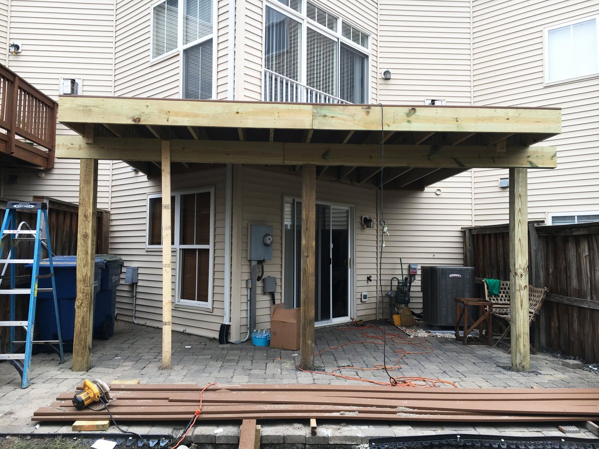 CellaConstruct's tweet image. We are currently building a deck featuring trex decking and vinyl railing in Ashburn, VA. 

More pictures coming soon. 
Very excited to see the final product!

#TeamCella #LetsKeepBuilding 🔨🏠