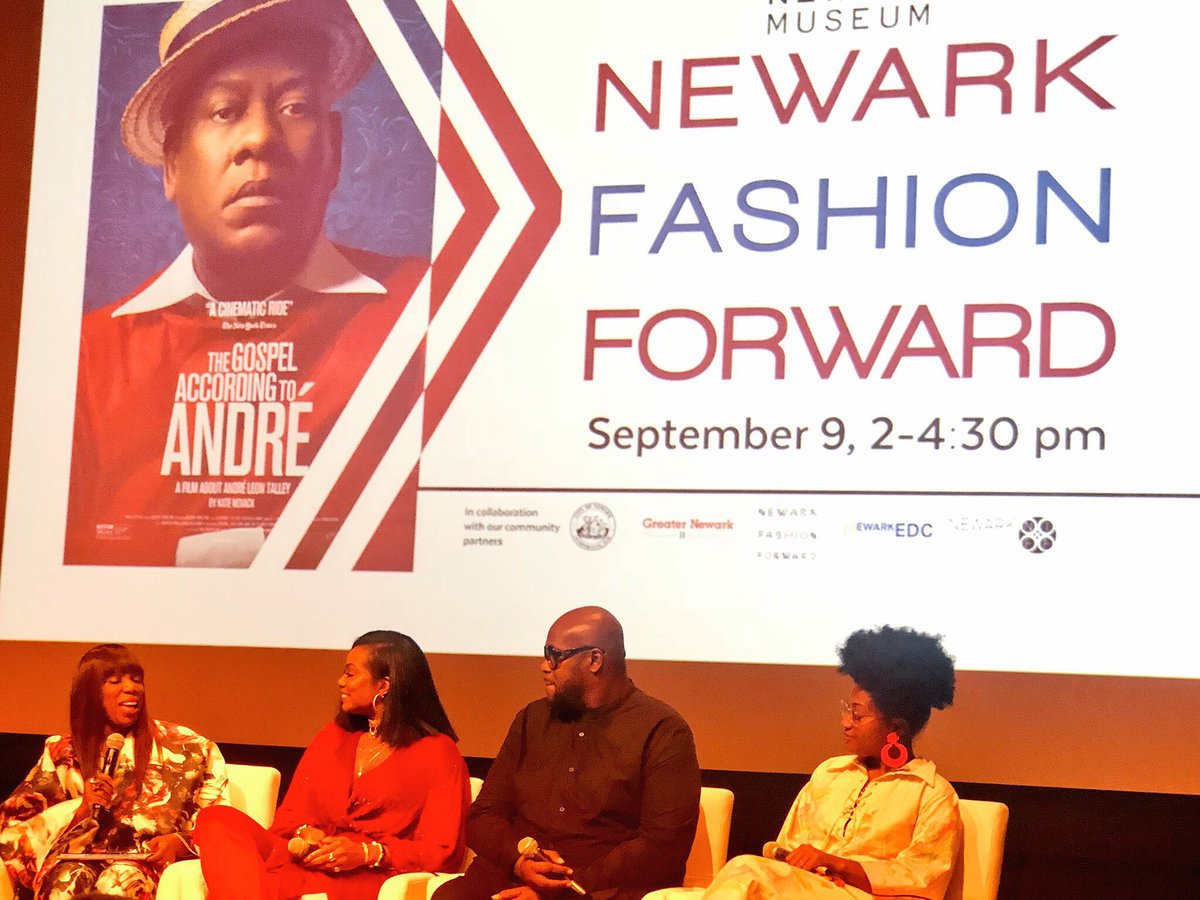 NewarkFashFwd's tweet photo. Powerful panel offering insight on The Gospel According to André. #newarkfashionforward https://t.co/DUsaGzn35U