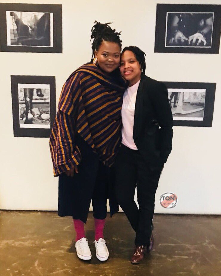 TheQNetwork_'s tweet photo. #TheQueerNetworkSA Founder #LuRighter at #TQNLaunch+Exhibition with guest @BuhleMda https://t.co/LzmN3fuBp6