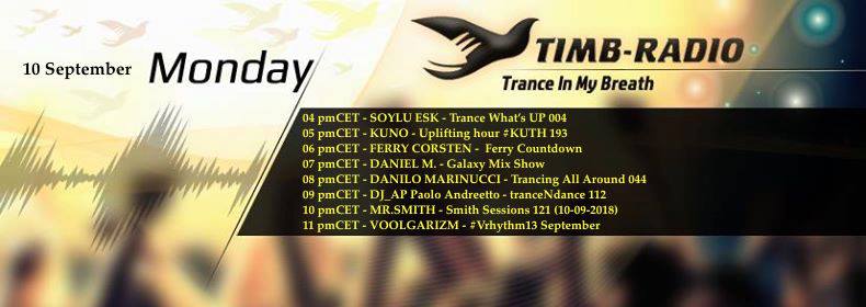 RadioTimb's tweet photo. #Timbfamily 10th September
Broadcasting Event
Starting from 04.00 pm CEST
TUNE IN https://t.co/nsn8vZ4OLW       #timbers #timbland #trance #tranceinmybreath #trancefamily https://t.co/PyrqZ0YTv1