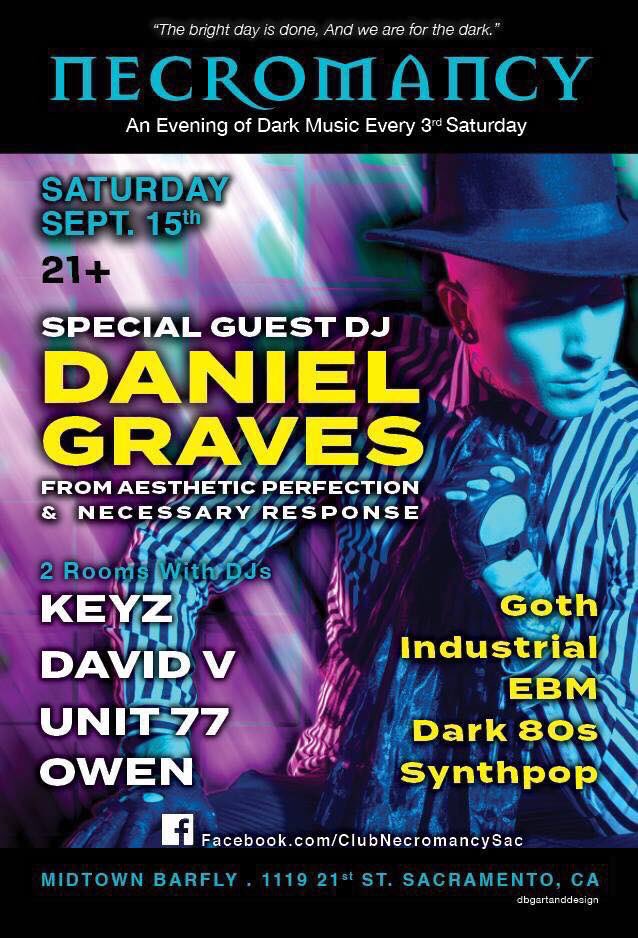 Club_Necromancy's tweet photo. Join us This Comming Saturday as we have a special Guest Dj @daniel_graves from #Aestheticperfection joining us #clubnecromancy #Sacramento #sacramentoevents #sacramentogoths #industrial #ebm #goth #synthpop #dark #darkwave #djkeyz #midtownbarfly https://t.co/UWO4QUmn3H