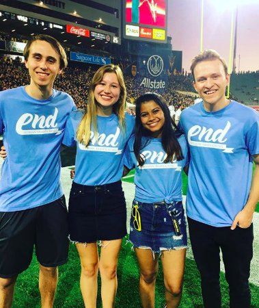 allwalksasu's tweet photo. HUGE thank you to @ASUFootball for letting us raise awareness about human trafficking at the football game last night! #ForksUp 🏈🎉 https://t.co/ewc4EHRqco
