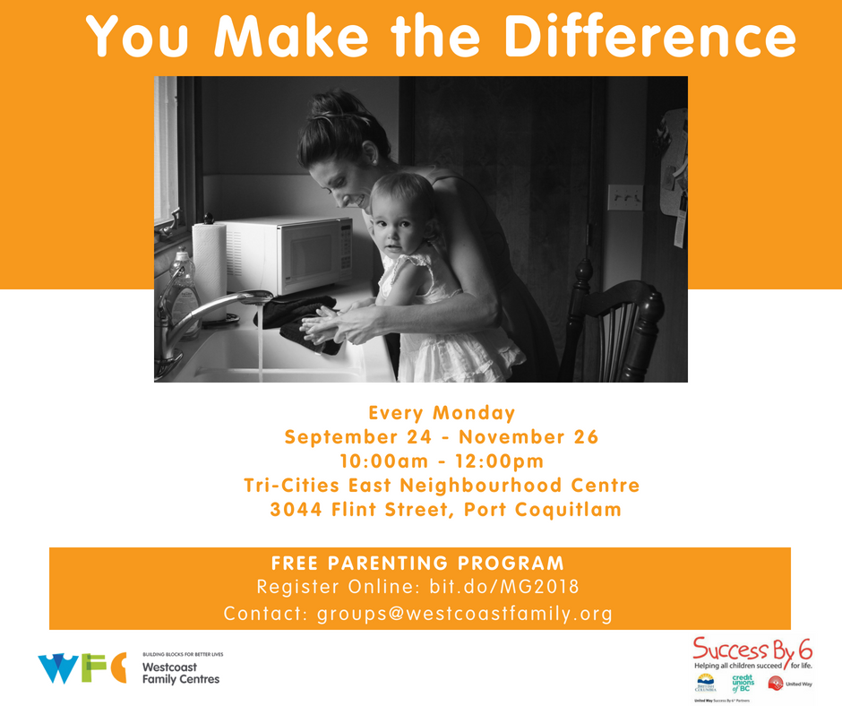 WestcoastFamCtr's tweet photo. You can make a difference with your child today through this FREE parenting workshop!
Learn simple techniques for taking everyday activities you do with your child and make small but powerful adjustments to the way you interact with them. 
Register online: https://t.co/oWkv0HTsOt https://t.co/9tqrXoEVNN