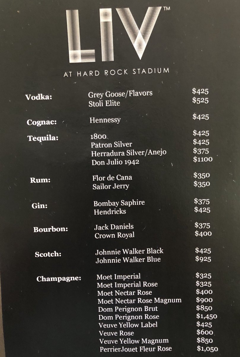 Evan Vladem On Twitter These Delays Are Doing Well For Livmiami In Hardrockstadium Here Are Bottle Prices