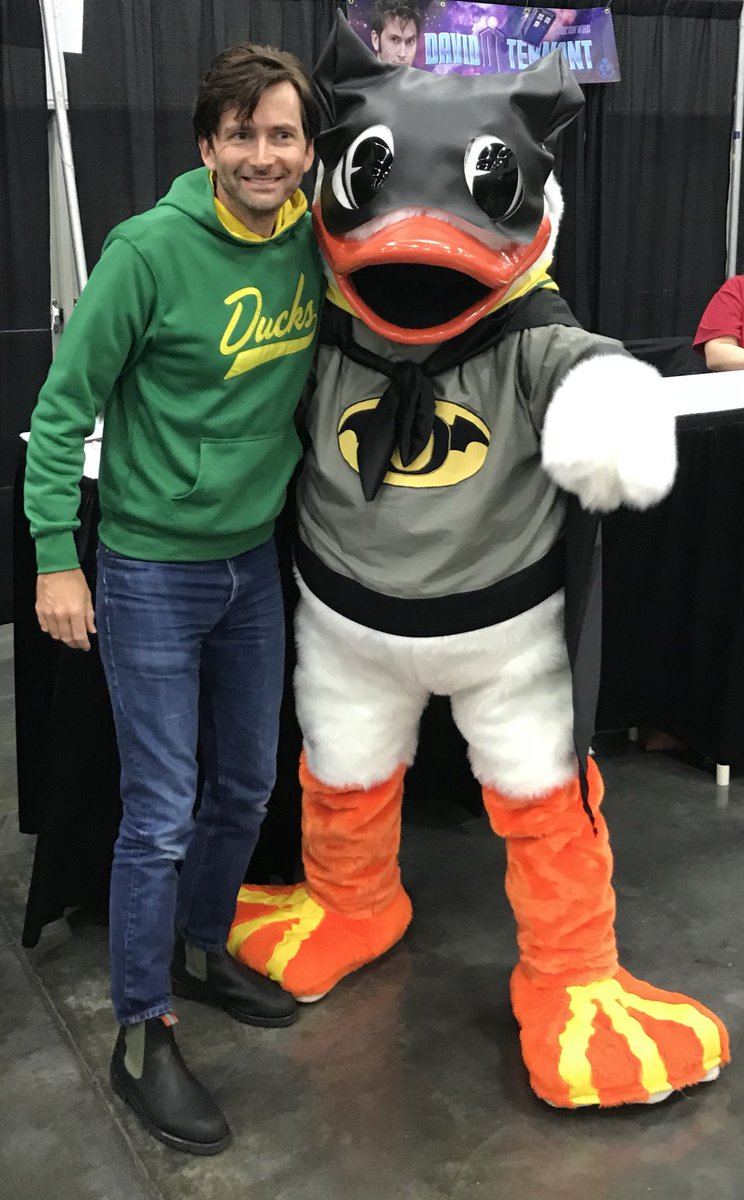 David Tennant with The Oregon Duck at Rose City Comic Con - Sunday 9th September 2018