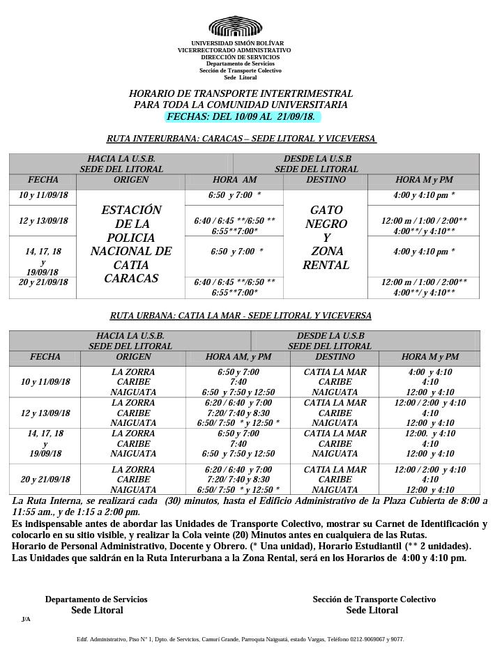 CEUSBSL's tweet photo. Adicional a esto, les hacemos llegar los horarios de transporte para este periodo intertrimestral.
#USBSL #USBve #USB https://t.co/fIfD5In9Ih