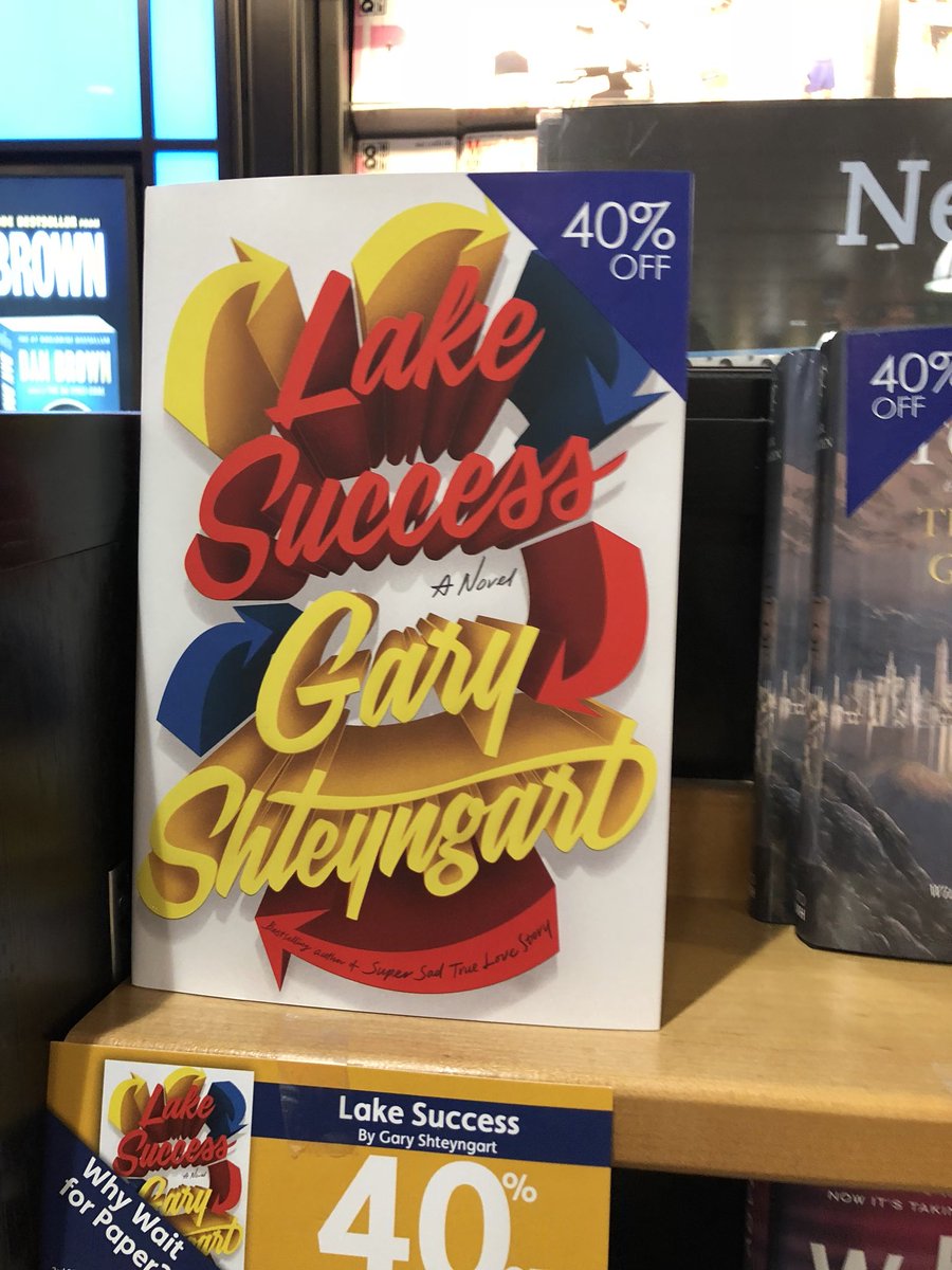 Shteyngart's tweet image. Whoa! Lake Success seems to be discounted 40 percent at Hudson’s. Just signed 4 delicious copies at JFK’s terminal 4. #immigrants #alwayshustling