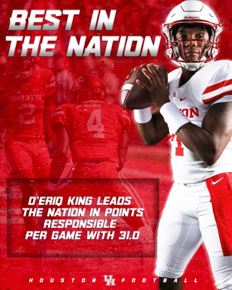 UHCougarFB's tweet photo. Did you know - the nation’s best wears Houston across his chest! 

👏 @DeriqKing_ #HTownTakeover https://t.co/17l6FyLA3o