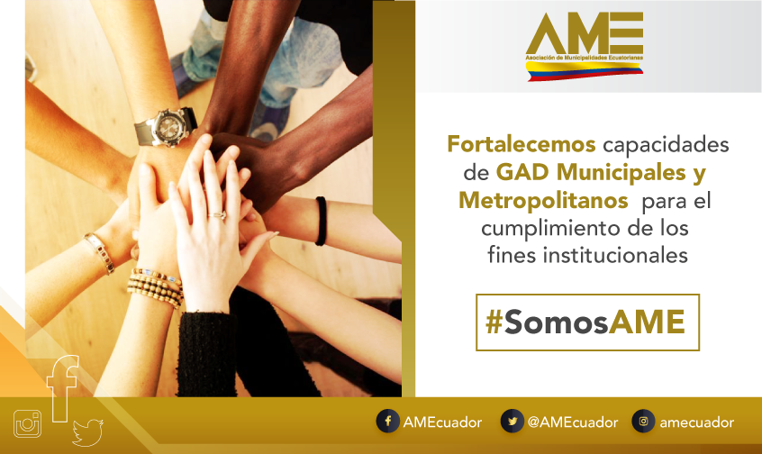 AMEcuador's tweet photo. #SomosAME 
Fortalecemos capacidades de los Gobiernos Autónomos Descentralizados Municipales y Metropolitanos para el cumplimiento de los fines institucionales. https://t.co/OHNoOyViV9