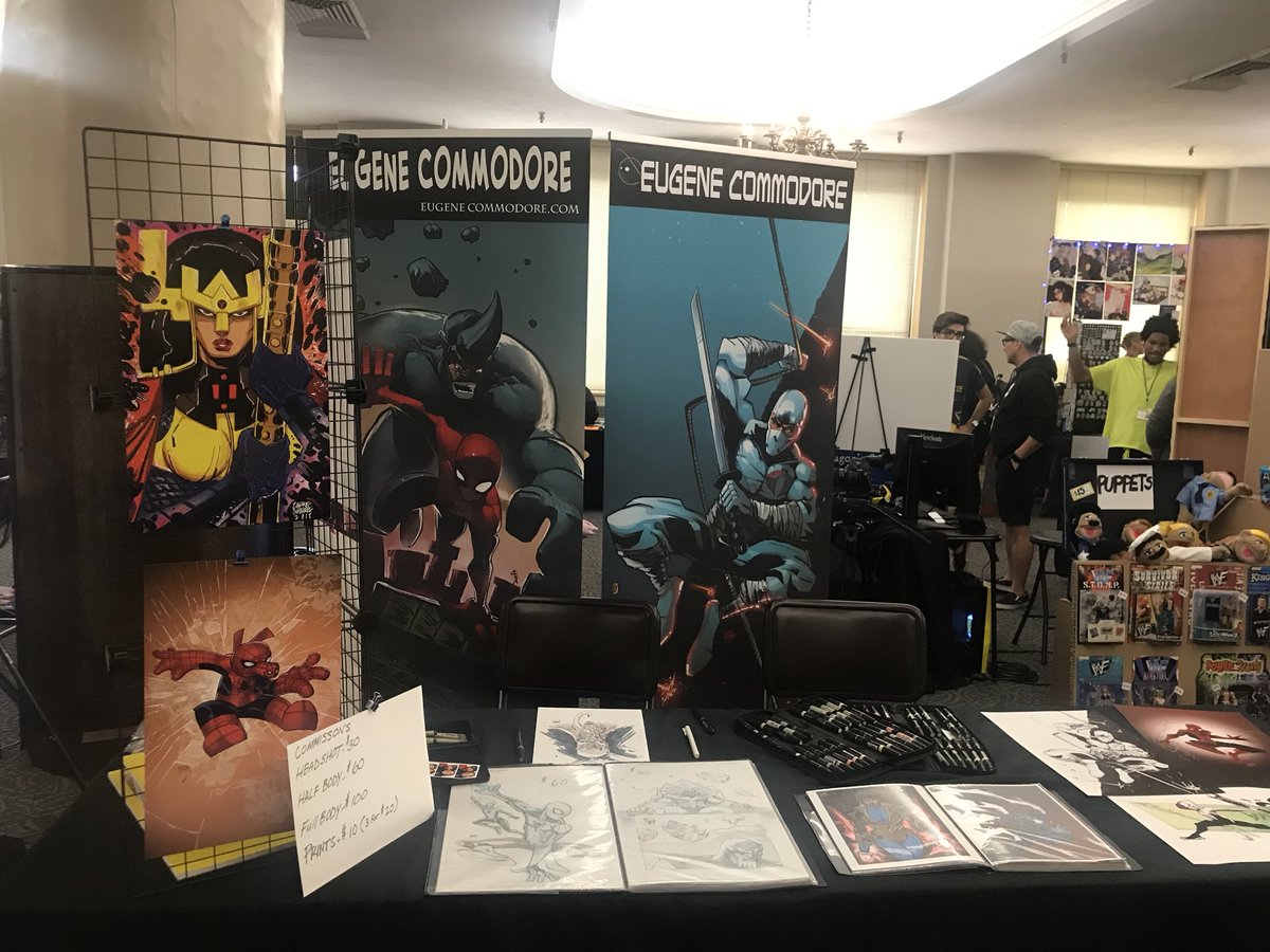 eugenecommodore's tweet photo. Shouts to everyone that stopped by my table to get a sketch, prints or just to say hello and show an interest in my work this past weekend, it makes it all worth it and I thank you. #roccon2018 #comiccon #makingcomics #drawing #artlove #eugenecommodore https://t.co/CAebkCcnme