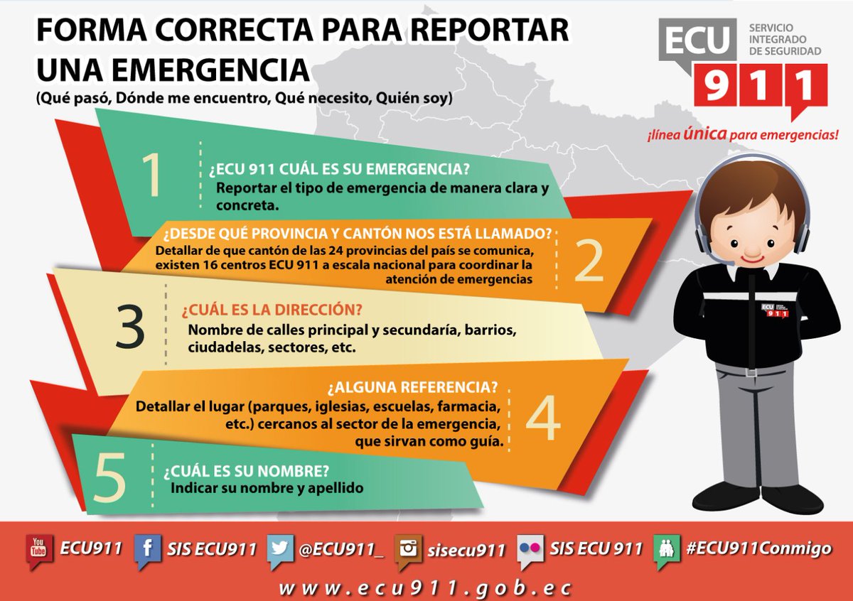 Conoce la forma correcta de reportar una emergencia a nuestra línea única 9-1-1. #Ecu911Conmigo.
