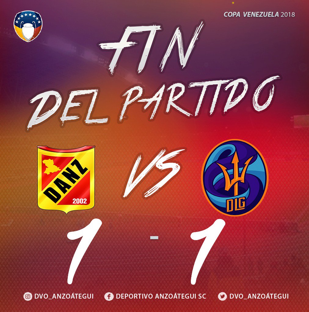 Dvo_anzoategui's tweet photo. #DeporCopa| ⏱ Final del Partido| 
Culmina el compromiso con igualdad en casa. Vamos por más. Esto continua Anzoátegui. 

#DeportivoAnzoáteguiSC 1 🆚️ 1 @DvoLaGuaira 

#CopaVenezuela 
#4tosDeFinal
#PartidoDeIda https://t.co/0pUkBzYhFF