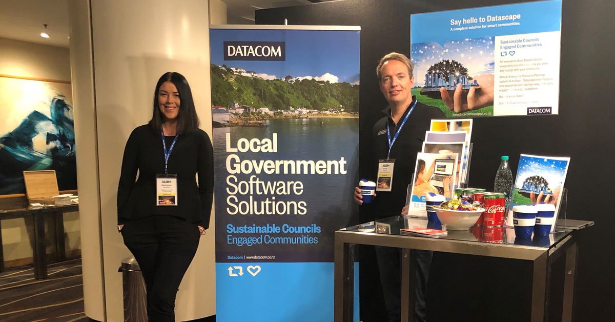 Datacom's tweet image. Calling all Council delegates attending the @ALGIMInc Spring Conference – Customer Experience and Web &amp;amp; Digital! Come and see us at the Datacom Local Government booth. #ALGIMSpr18 #LocalGovernment #SolutionsForCouncils #EngagedCommunities datacomlocalgovt.co.nz
