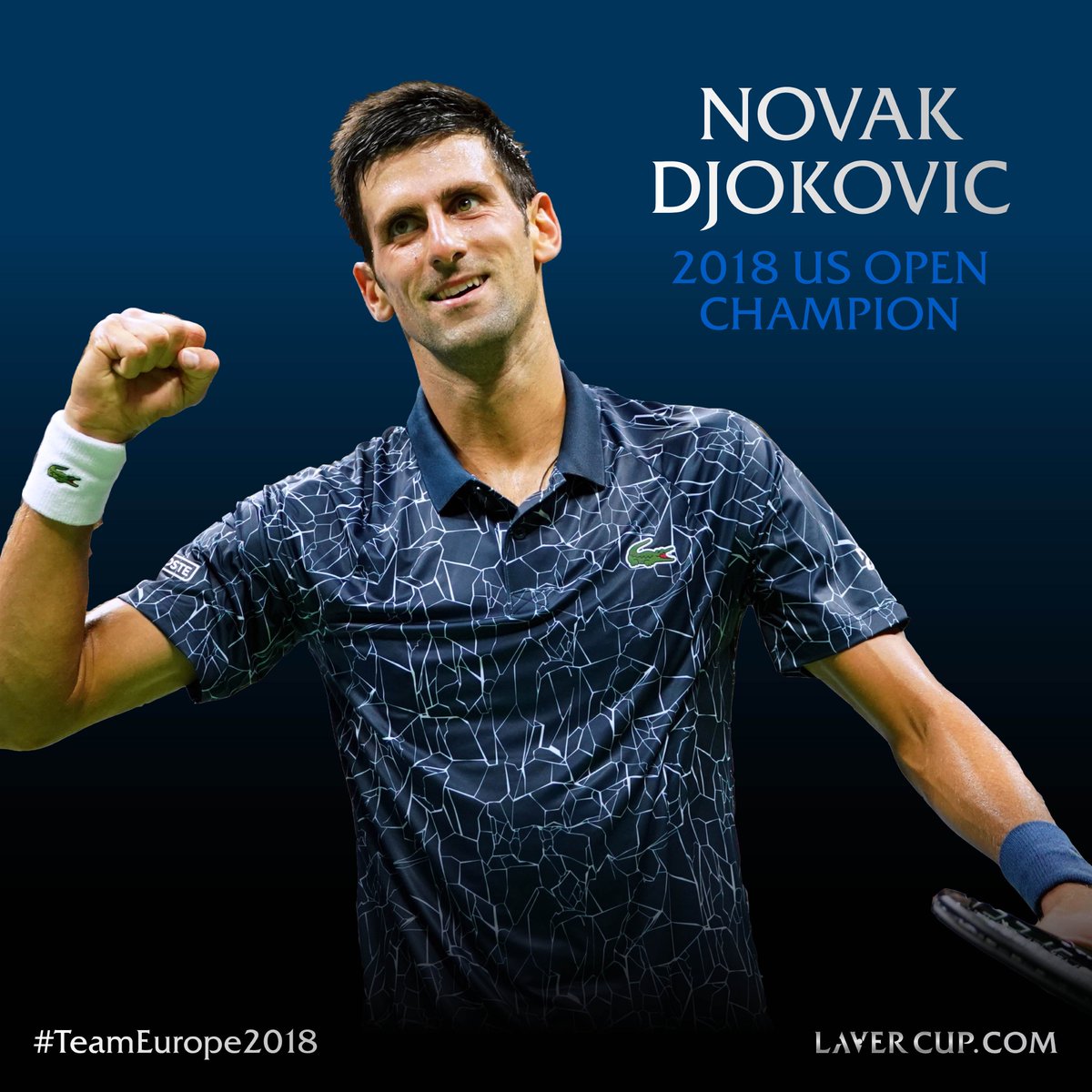 LaverCup's tweet photo. Third time's the charm for #TeamEurope2018's @DjokerNole, @usopen champion in 2011, 2015 and 2018. https://t.co/WLl8X9oxFf