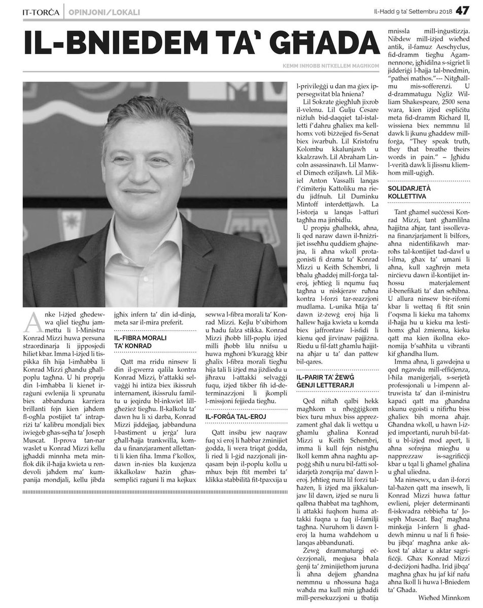 bugdavem's tweet image. Not quite sure whether this is a case of #reputationlaundering by #PanamaPapers Malta Minister @KonradMizzi, a brown-nosing anonymous op-ed written by his assistant @AlexCutajar or a bit of both - Alex, pls manage this.

m.facebook.com/photo.php?fbid…