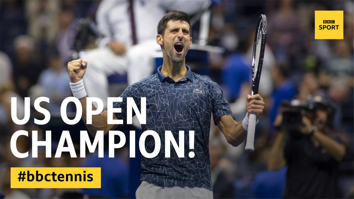 BBCSport's tweet photo. 🏆 Novak Djokovic is the US Open champion! 🏆

He's beaten Juan Martin del Potro in straight sets to win his third Flushing Meadows title.

👉 https://t.co/VPdbzCah4S

#bbctennis #USOpen https://t.co/x54SM56m3Y