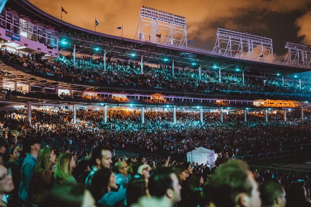 falloutboy's tweet photo. Still on a high from playing Wrigley Field last night. From the bottom of our hearts, thank you Chicago 💜 https://t.co/He5twoHEE0