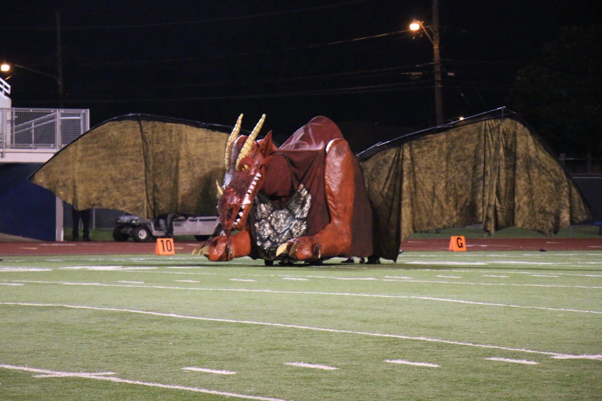Steve the Dragon makes his way on the field for the first time this year!🐉🔥