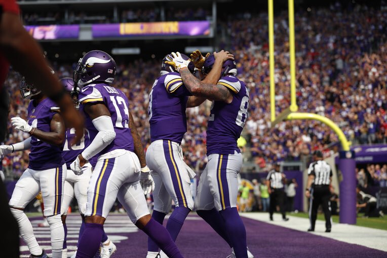 KyleRudolph's tweet photo. My favorite place to party!! #Endzone #PayDirt https://t.co/q2AsvlClnO