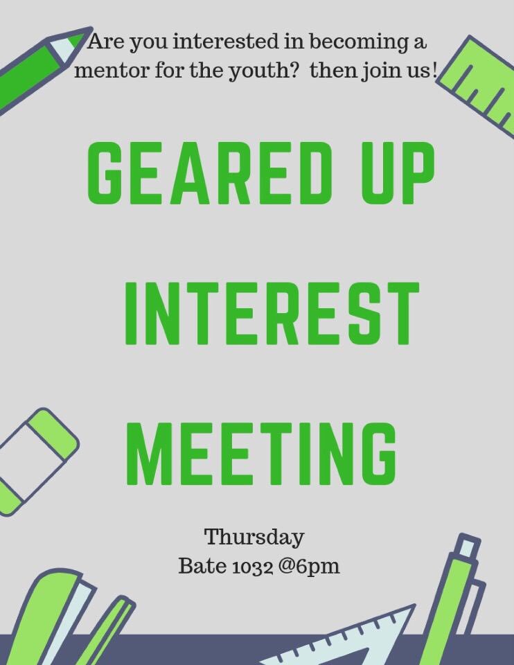 If you would like to become a mentor and learn more about Geared Up, our first informational will be this THURSDAY at 6pm. We will also be having our first general body meeting this TUESDAY at 6pm in Bate 1032‼️ #ecu22 #ecu21 #ecu20 #ecu19