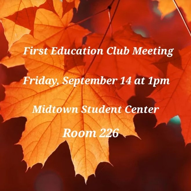 WCSUEdClub's tweet image. There have been some slight changes to our first meeting. Our first meeting will take place Friday, September 14 at 1pm in the Midtown Student Center in room 226. See you all there!