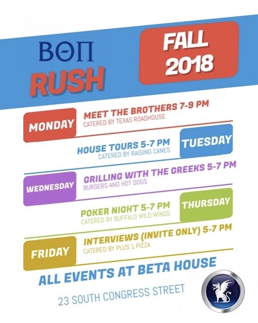 Rush week starts tomorrow! We’ll see you there