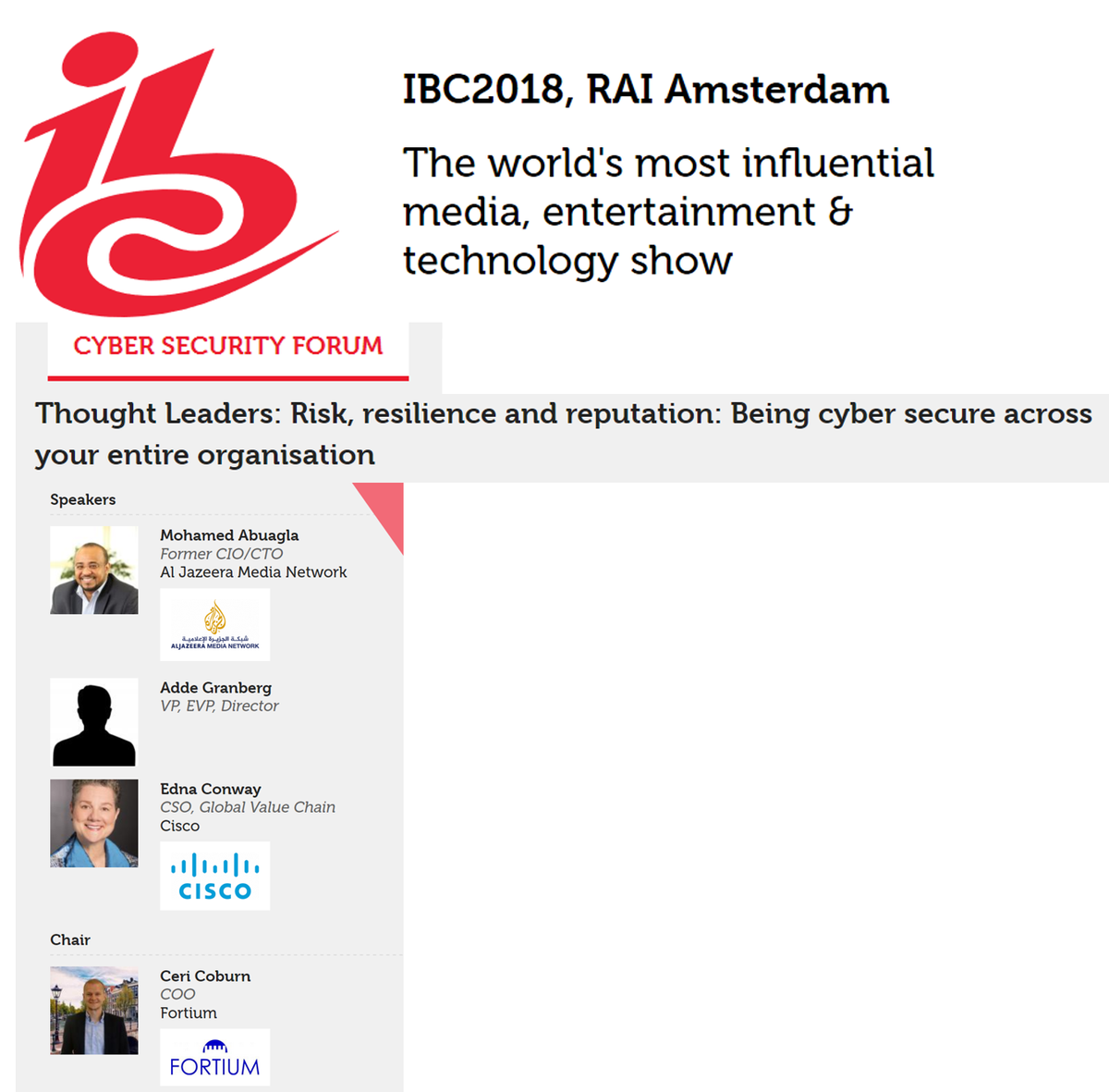 3rd Party Security risk in the IP rich broadcasting industry! Should be an intriguing conversation <a href="/IBCconf/">IBC Conference</a> Amsterdam w/<a href="/abuagla/">محمد أبوعاقلة - Mohamed Abuagla</a> , <a href="/Addegra/">Adde Granberg</a> &amp; Ceri Coburn #CyberSecurity #ValueChainSecurity #IPProtection x.com/@@IBCShow