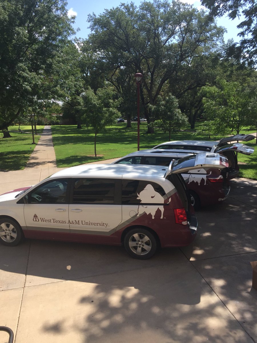 WT_Sed's tweet photo. How does @WTAMU_Admission counselors spend our Sundays you ask ....???... Loading the girls up for the beginning of TACRAO Dallas I and Colorado #Recruitment #MaryKate #Ashley #Adele @WTAMU_Lindy @WTAMU_Fabiola #HerdingUpFutureBuffs #Week2 https://t.co/GpkbY2kMQP