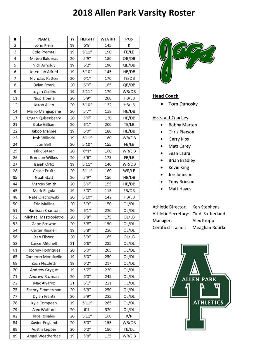 WYBEARSFOOTBALL's tweet photo. #WyandotteFootball The Bears travel to Allen Park this week. Both teams need a win to stay in the race for the Downriver League Championship. These teams are evenly matched which should make for a great game on Friday.#KnowYourOpponent #BFL https://t.co/QqKeS8hFHI