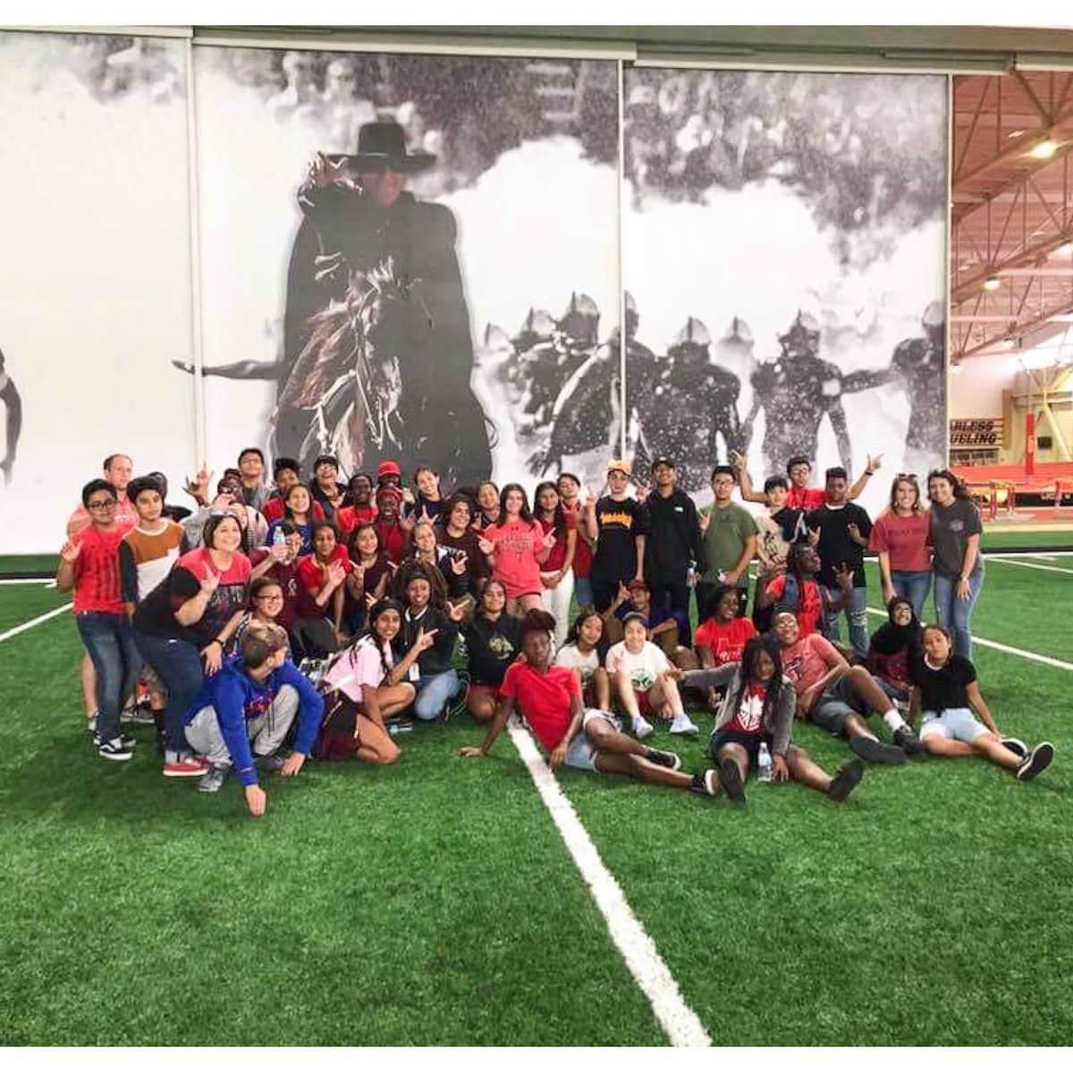 MsMcKee6th's tweet photo. Yesterday, LJH took 50 8th graders to @TexasTech where they got a tour &amp; watched our home opener! It was awesome watching my kids get so hyped during the game &amp; hearing them say they loved TTU 😭❤️
S/o to our supportive and super fun admin for everything!
#wreckem #proud2bLJH https://t.co/0nToj5GUiA