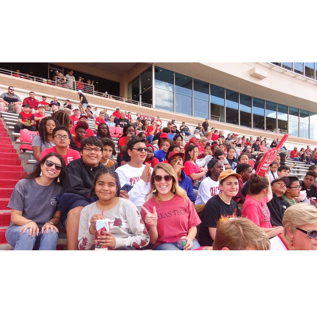 MsMcKee6th's tweet photo. Yesterday, LJH took 50 8th graders to @TexasTech where they got a tour &amp; watched our home opener! It was awesome watching my kids get so hyped during the game &amp; hearing them say they loved TTU 😭❤️
S/o to our supportive and super fun admin for everything!
#wreckem #proud2bLJH https://t.co/0nToj5GUiA