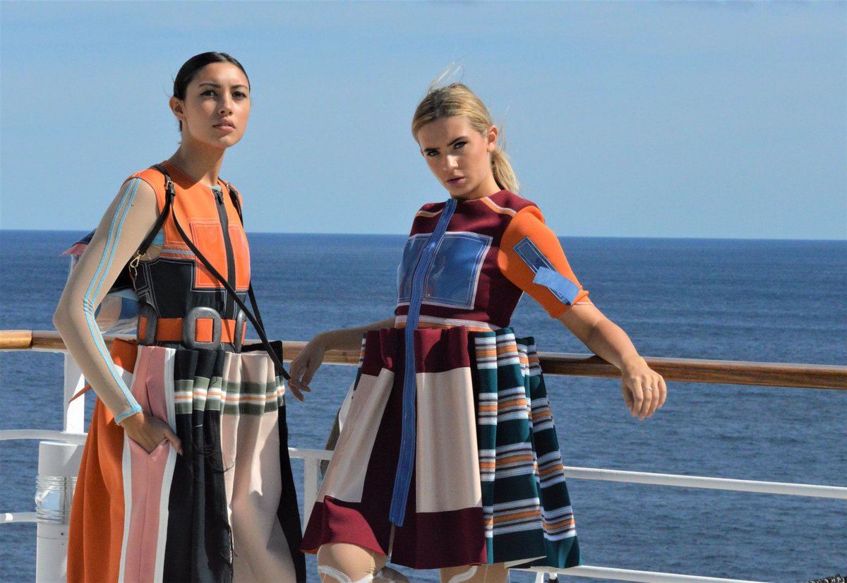 cunardline's tweet photo. @wstmnstrfashion graduates showcased their bright and bold collections during Queen Mary 2’s 2018 Transatlantic Fashion Week Crossing.
#tfw #tfw2018 #qm2 #transatlanticcrossing https://t.co/bbRuY40T0O