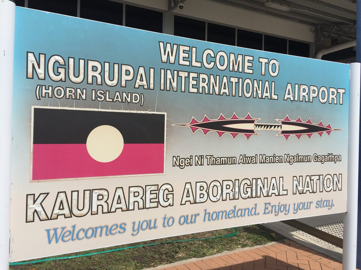 NITV's tweet photo. TORRES STRAIT ISLANDS WE ARE HERE!💚💙💚💙 In the #TorresStrait for #WindsofZenadth Cultural festival - stay tuned all week we’ll be bringing you live news updates and perspectives from Torres Strait Islanders #ThePoint  #Indigenous #NITV #TSI #ThursdayIsland @nat_ahmat https://t.co/TWaYuX0TIQ