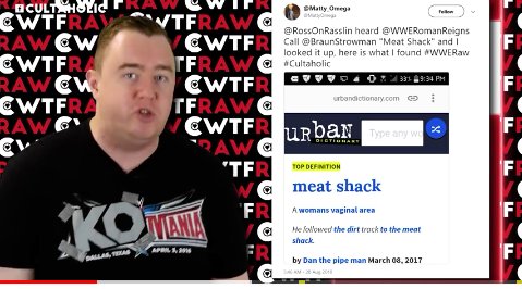 MattyOmega's tweet image. Made it on a #Cultaholic segment, thanks @RossOnRasslin for completing my life