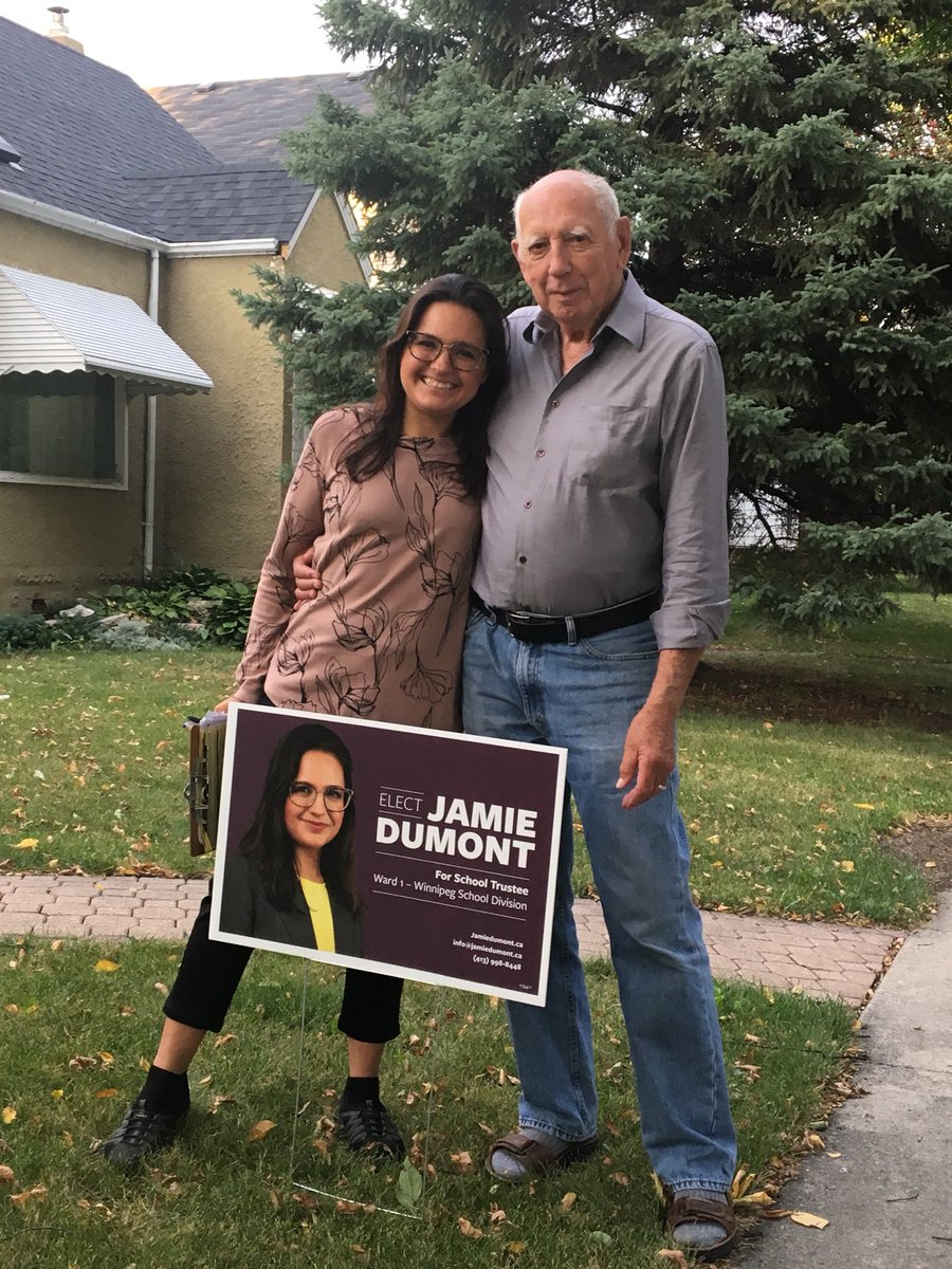 Another great day spent in the neighbourhood.  Dodged the rain and got to meet a lot of great people in Ward 1.  Thanks Dean for signing my nomination papers and taking a sign!  Your volunteerism and commitment to our area community centres is legendary!  #wpg18