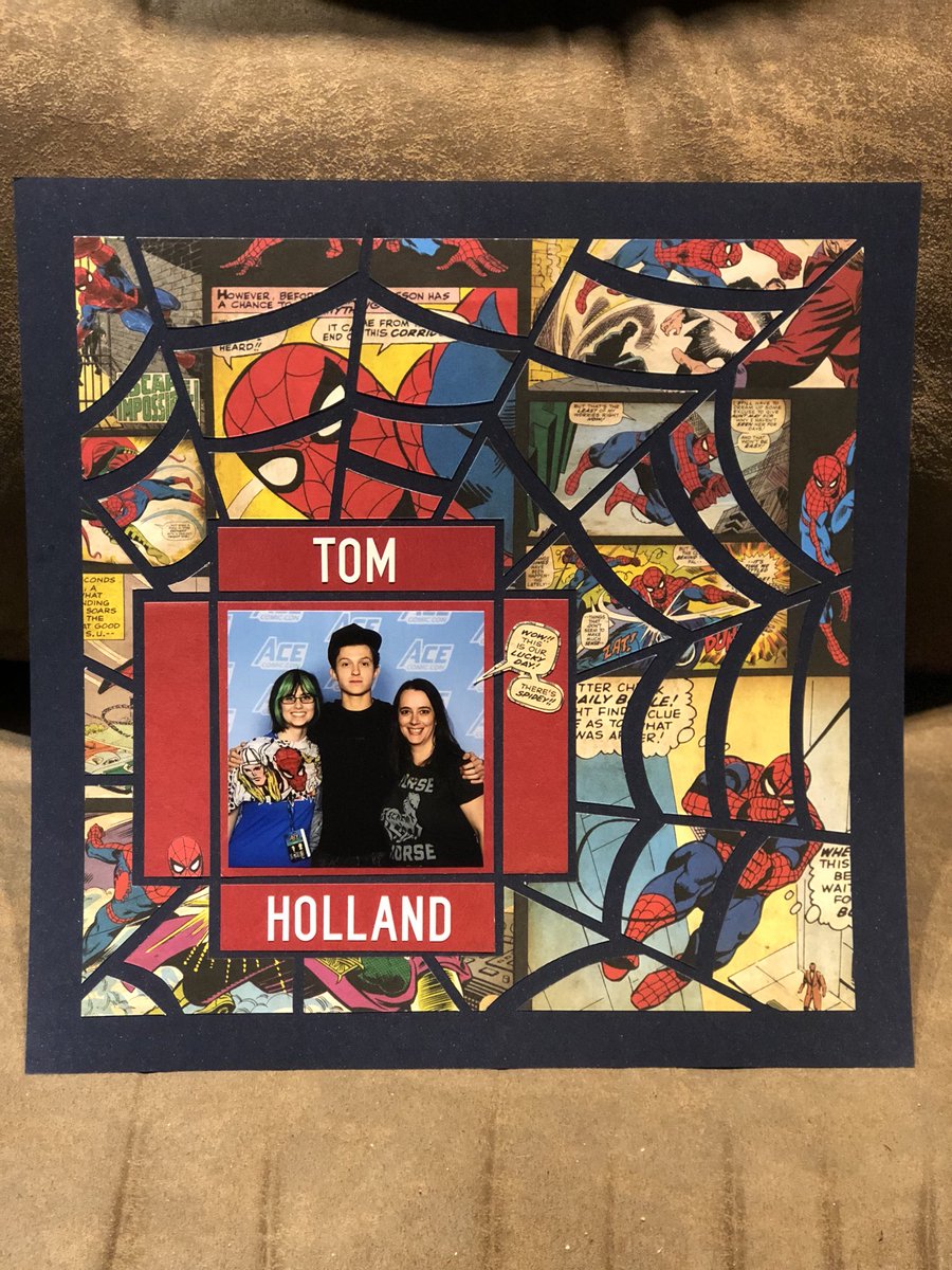 SplatTorgersen's tweet photo. #TomHolland #spiderman #scrapbooking Had to find an appropriate way to showcase an awesome photo! @TomHolland1996 https://t.co/V497KGc9DW