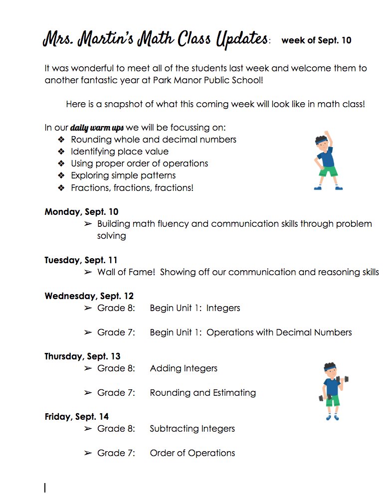 MrsMartinPKM's tweet image. Here's what's happening this week! #grade7math  #grade8math
