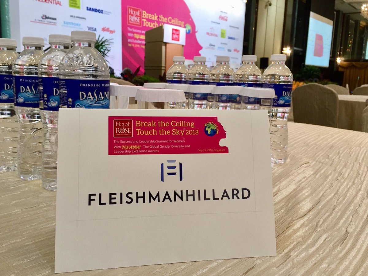fleishmanSG's tweet photo. We're @ #BreakCeilingTouchSky with @lynneanne8 today for a lively debate about female leadership. Come and say "hello" if you're attending https://t.co/ZPUAV0AAyw